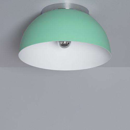 Plafonnier Rond Aluminium Ø305 Mm Bosco Silver Vert Céladon