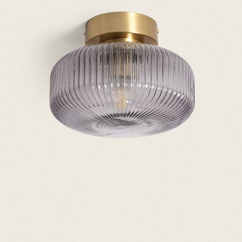 Plafonnier Métal Et Verre Windsor Doré