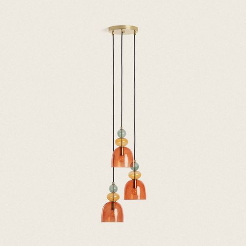 Suspension Métal Et Verre Tri Baudelaire Rouge