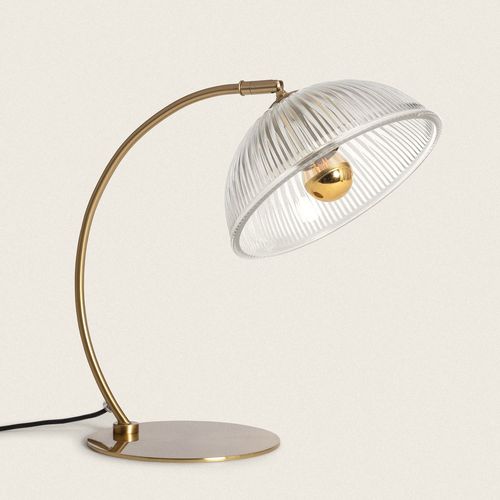 Lampe À Poser Métal Et Verre Shila Doré