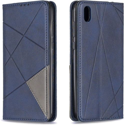 Coque Pour Huawei Y5 2019 / Honor 8s, Housse Portefeuille En Cuir Etui De Protection Avec Tpu Silicone Bumper Antichoc Magnetique Flip Case, Porte Cartes Avec Fonction Support Cover (Bleu)
