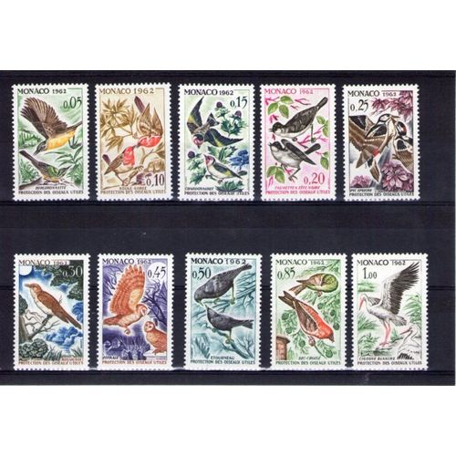 1962 - Nr 581 À 590- 60ème Anniversaire De La Convention Internationale Pour La Protection Des Oiseaux