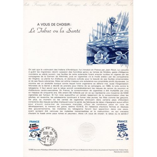 A Vous De Choisr Le Tabac Ou La Santé - Paris Le 5 Avril 1980