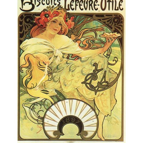 Alphonse Mucha - Reproduction Sur Carte Du Calendrier Lefevre Utile De 1897 - Ref. 011 096