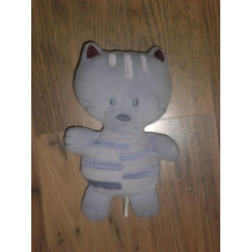 Doudou Chat Mauve Violet Rose Plat Auchan