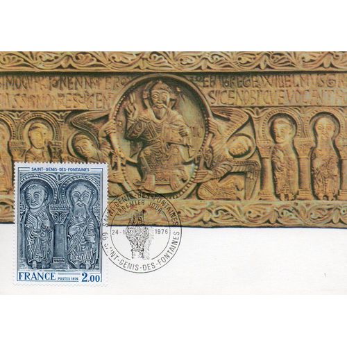 1976 - Art Roman - St Genis Des Fantaines, Le 24 Janvier 1976 - Carte Fdc 1er Jour - Ref. 010 019