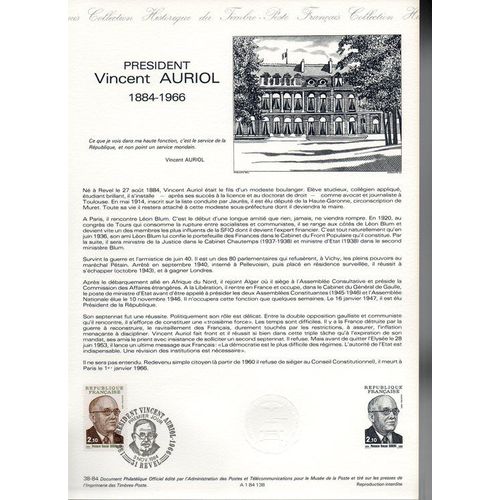 Président Vincent Auriol - Revel Le 3 Novembre 1984