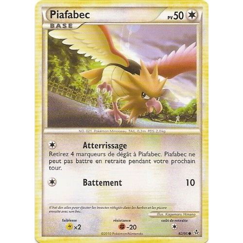 Piafabec Base - Heartgold Soulsilver Déchainement - 50 Pv 62/95