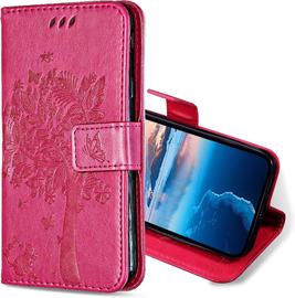 Coque Pour Realme 7 Pro, Etui Protection Housse Premium En Cuir Pu, Antichoc Etui A Rabat Portefeuille Flip Case Pour Realme 7 Pro (Rose Vif)