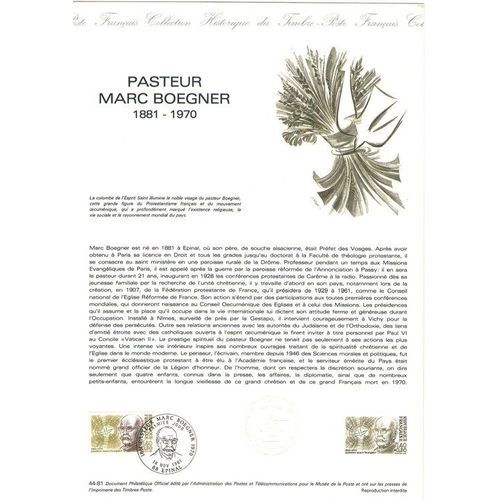 1981 - Pasteur Marc Boegner ( 1881 - 1970 ) - Epinal Le 14 Novembre