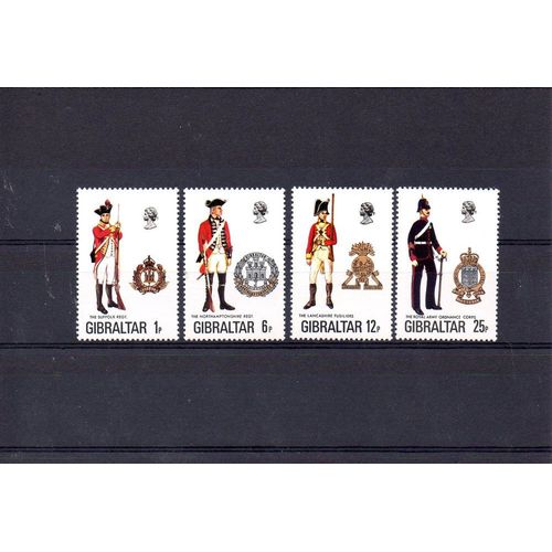 Gibraltar - 1976 - N° 338 À 341 - Uniformes Militaires