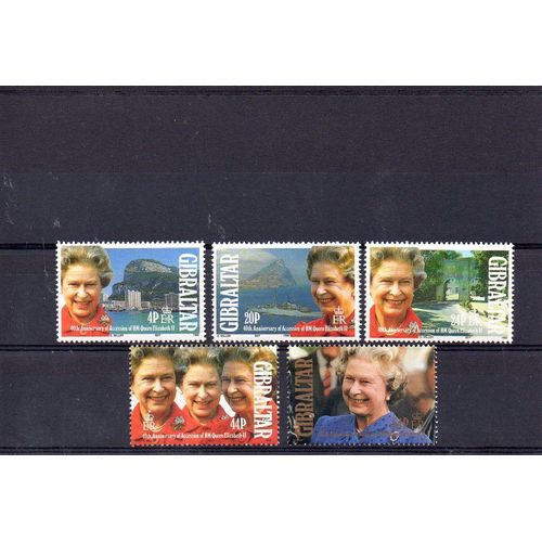 Gibraltar - 1992 - N° 642 À 646 - 40eme Anniversaire De L'accession Au Trone De S.M Elizabeth Ii