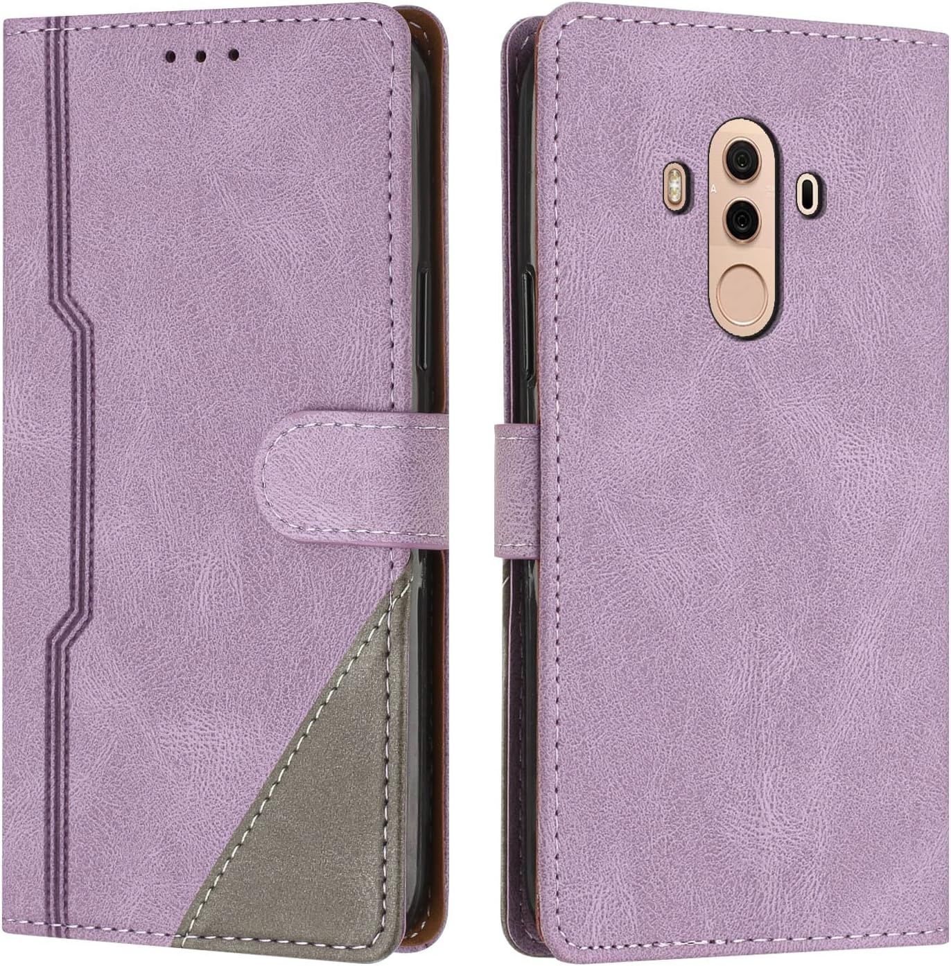 Coque Pour Huawei Mate 10 Pro, Housse En Cuir Pu Portefeuille, Etui De Protection A Rabat Magnetique Coque Pour Huawei Mate 10 Pro, Violet