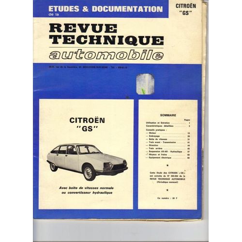 Revue Technique Automobile  N° 1195 : Citroen "Gs"