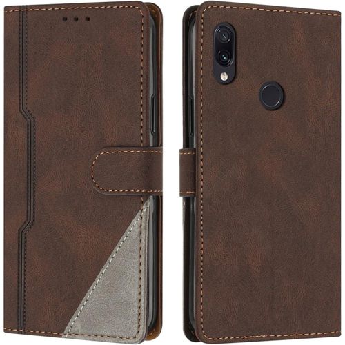 Coque Pour Xiaomi Redmi Note 7 Pro/Redmi Note 7, Housse En Cuir Pu Portefeuille, Etui De Protection A Rabat Magnetique Coque Pour Xiaomi Redmi Note 7 Pro/Redmi Note 7, Marron