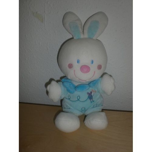 Doudou Lapin Bleu Blanc Nicotoy