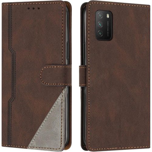 Coque Pour Xiaomi Redmi 9t / Xiaomi Poco M3, Housse En Cuir Pu Portefeuille, Etui De Protection A Rabat Magnetique Coque Pour Xiaomi Redmi 9t / Xiaomi Poco M3, Marron