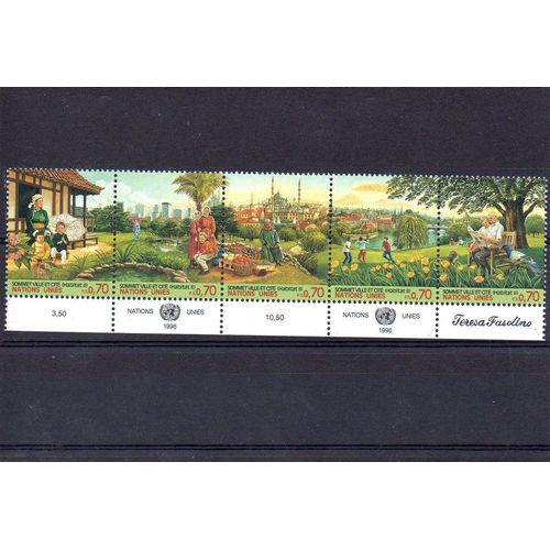 Nations Unies - Genève - 1996 - N° 312 À 316 - Sommet Ville Et Cité - Habitat 2