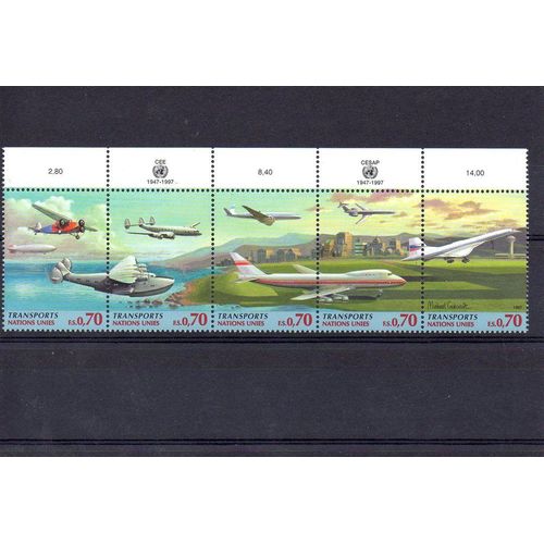 Nations Unies - Genève - 1997 - N° 333 À 337 - Les Transports Avions