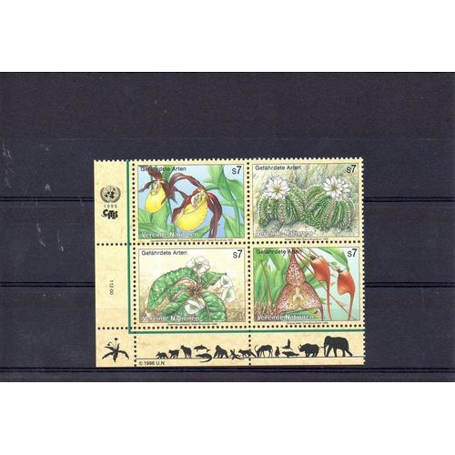 Nations Unies - Vienne - 1996 - N° 225 À 228 - Espèces Végétales Menacées D'extinction