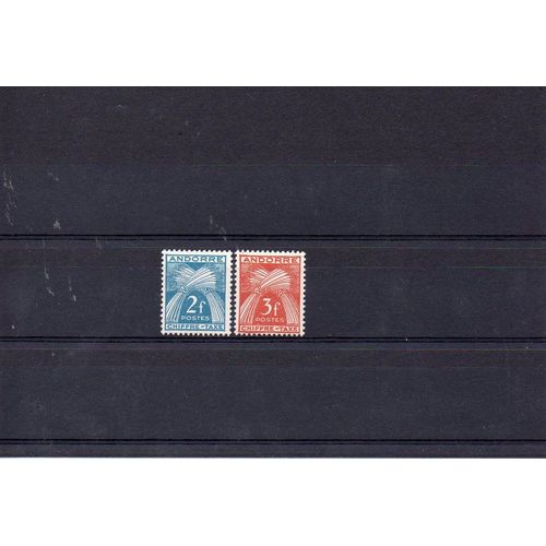 Andorre - Francais - 1943-46 - N° 26 Et 27 - Légende Chiffre Taxe - Légère Trace De Charnière