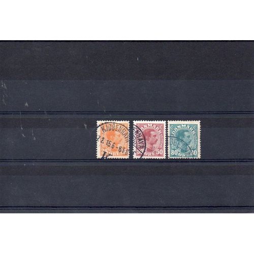 Danemark - 1913-19 - N° 79 À 81 - Christian X
