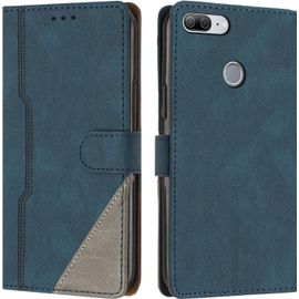 Coque Pour Huawei P Smart 2018 / Enjoy 7s / Honor 9 Lite, Housse En Cuir Pu Portefeuille, Etui De Protection A Rabat Magnetique Coque Pour Huawei P Smart 2018 / Enjoy 7s / Honor 9 Lite, Bleu