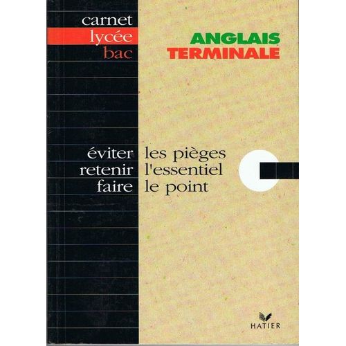 Anglais Terminal - Carnet Mémo