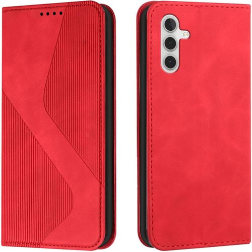 Coque Pour Samsung Galaxy A24 4g, Etui Samsung A24 4g Cuir, Housse En Cuir Samsung A24 4g, Cuir Portefeuille Housse Avec Magnetique Flip Etui A Rabat Case Etui Samsung Galaxy A24 4g (Rouge)