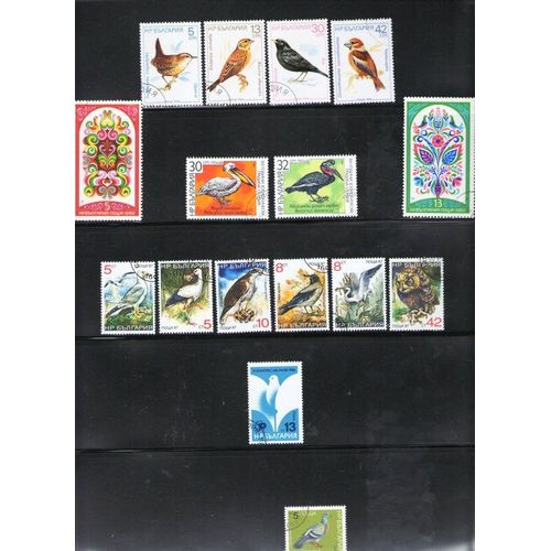 Joli Lot De 16 Timbres, Oblitéré, Timbres De Bulgarie Sur Les Oiseaux