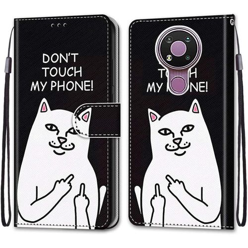 Coque Pour Nokia 3.4, Etui En Cuir Pu Portefeuille Housse Coque Avec 360 Degres Silicone Antichoc Protection Cover Cuir Pochette Magnetique Und Flip Bequille (Chat 5)