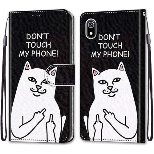 Coque Pour Xiaomi Redmi 7a, Etui En Cuir Pu Portefeuille Housse Coque Avec 360 Degres Silicone Antichoc Protection Cover Cuir Pochette Magnetique Und Flip Bequille (Chat 5)