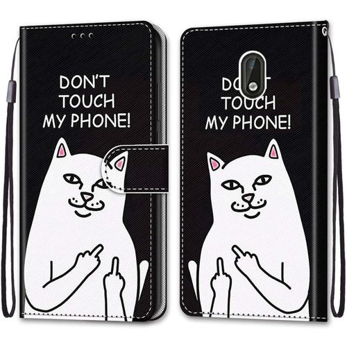 Coque Pour Nokia 3, Etui En Cuir Pu Portefeuille Housse Coque Avec 360 Degres Silicone Antichoc Protection Cover Cuir Pochette Magnetique Und Flip Bequille (Chat 5)