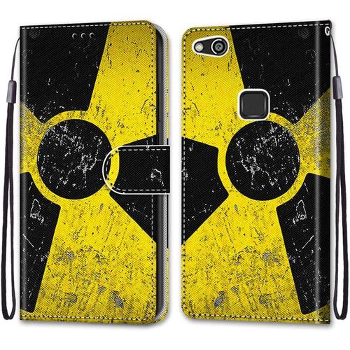 Coque Pour Huawei P10 Lite, Etui En Cuir Pu Portefeuille Housse Coque Avec 360 Degres Silicone Antichoc Protection Cover Cuir Pochette Magnetique Und Flip Bequille(Moulin A Vent)