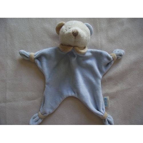 Doudou Plat Ours Tcf Tout Compte Fait Bleu Beige