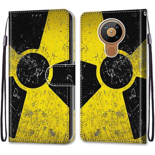 Coque Pour Nokia 5.3, Etui En Cuir Pu Portefeuille Housse Coque Avec 360 Degres Silicone Antichoc Protection Cover Cuir Pochette Magnetique Und Flip Bequille(Moulin A Vent)