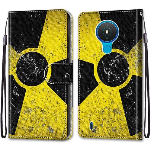 Coque Pour Nokia 1.4, Etui En Cuir Pu Portefeuille Housse Coque Avec 360 Degres Silicone Antichoc Protection Cover Cuir Pochette Magnetique Und Flip Bequille(Moulin A Vent)
