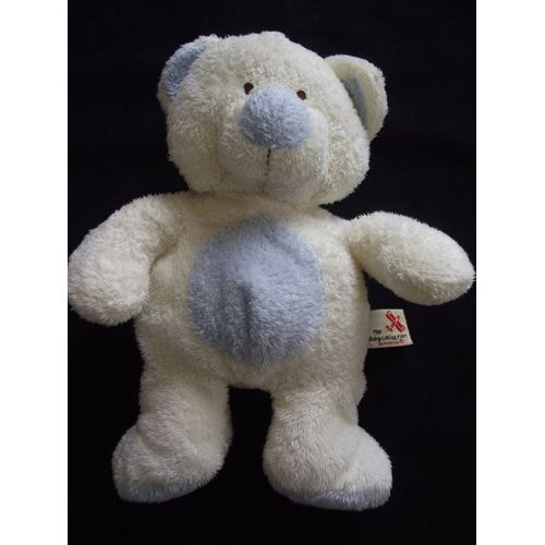 Doudou Ours The Baby Collection By Nicotoy Blanc Beige Bleu Ciel 25 Cm
