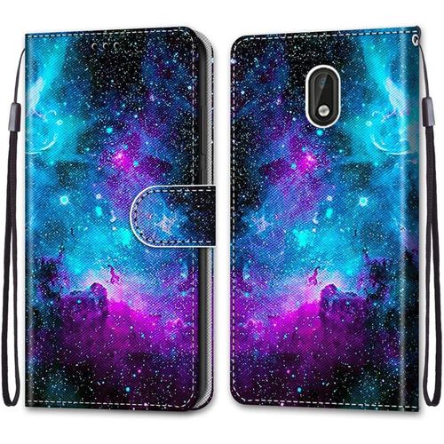 Coque Pour Nokia 3, Etui En Cuir Pu Portefeuille Housse Coque Avec 360 Degres Silicone Antichoc Protection Cover Cuir Pochette Magnetique Und Flip Bequille (Ciel Etoile)