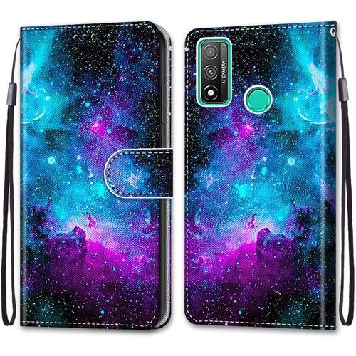 Coque Pour Huawei P Smart 2020, Etui En Cuir Pu Portefeuille Housse Coque Avec 360 Degres Silicone Antichoc Protection Cover Cuir Pochette Magnetique Und Flip Bequille (Ciel Etoile)