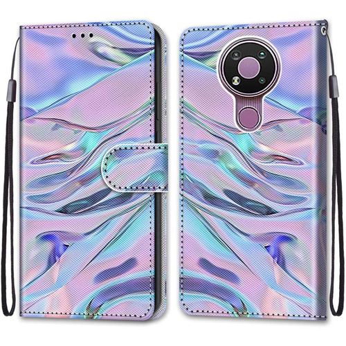 Coque Pour Nokia 3.4, Etui En Cuir Pu Portefeuille Housse Coque Avec 360 Degres Silicone Antichoc Protection Cover Cuir Pochette Magnetique Und Flip Bequille (Fluorescent)