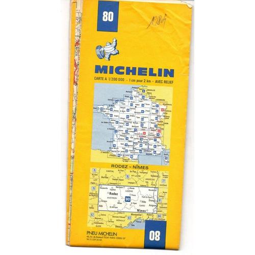 Carte Routière Michelin N° 80  1/200000 :Rodez - Nîmes