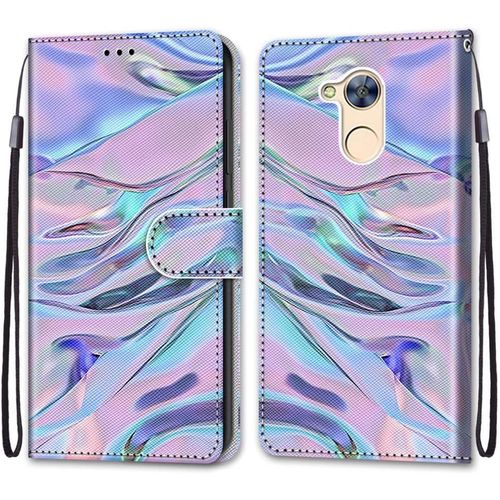 Coque Pour Huawei Honor 6a, Etui En Cuir Pu Portefeuille Housse Coque Avec 360 Degres Silicone Antichoc Protection Cover Cuir Pochette Magnetique Und Flip Bequille (Fluorescent)