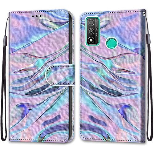 Coque Pour Huawei P Smart 2020, Etui En Cuir Pu Portefeuille Housse Coque Avec 360 Degres Silicone Antichoc Protection Cover Cuir Pochette Magnetique Und Flip Bequille (Fluorescent)