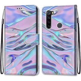 Coque Pour Xiaomi Redmi Note 8, Etui En Cuir Pu Portefeuille Housse Coque Avec 360 Degres Silicone Antichoc Protection Cover Cuir Pochette Magnetique Und Flip Bequille (Fluorescent)