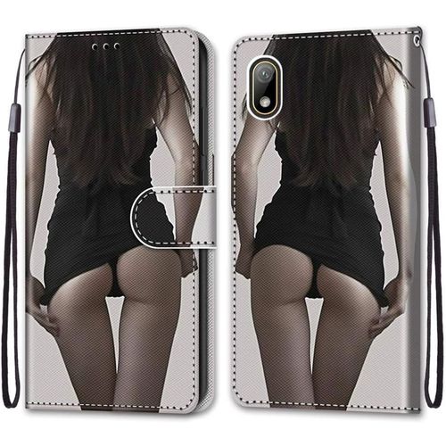 Coque Pour Huawei Y5 2019 / Honor 8s, Etui En Cuir Pu Portefeuille Housse Coque Avec 360 Degres Silicone Antichoc Protection Cover Cuir Pochette Magnetique Und Flip Bequille (Fille Sexy)