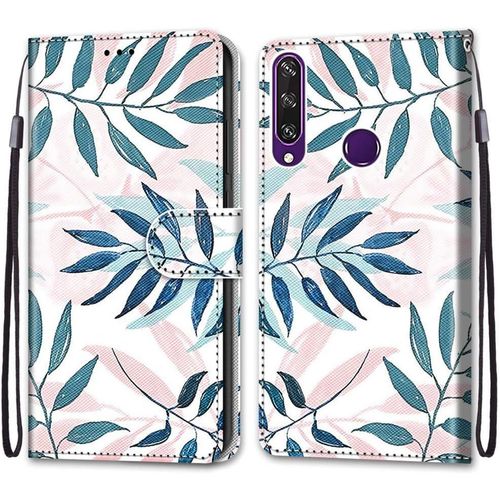 Coque Pour Huawei Y6p, Etui En Cuir Pu Portefeuille Housse Coque Avec 360 Degres Silicone Antichoc Protection Cover Cuir Pochette Magnetique Und Flip Bequille (Conifere)
