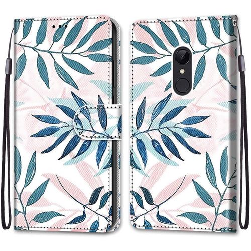 Coque Pour Xiaomi Redmi 5, Etui En Cuir Pu Portefeuille Housse Coque Avec 360 Degres Silicone Antichoc Protection Cover Cuir Pochette Magnetique Und Flip Bequille (Conifere)