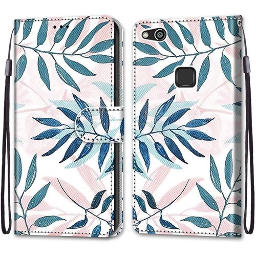 Coque Pour Huawei P10 Lite, Etui En Cuir Pu Portefeuille Housse Coque Avec 360 Degres Silicone Antichoc Protection Cover Cuir Pochette Magnetique Und Flip Bequille (Conifere)