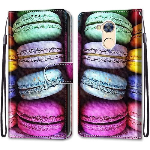 Coque Pour Huawei Honor 6a, Etui En Cuir Pu Portefeuille Housse Coque Avec 360 Degres Silicone Antichoc Protection Cover Cuir Pochette Magnetique Und Flip Bequille (Macarons)
